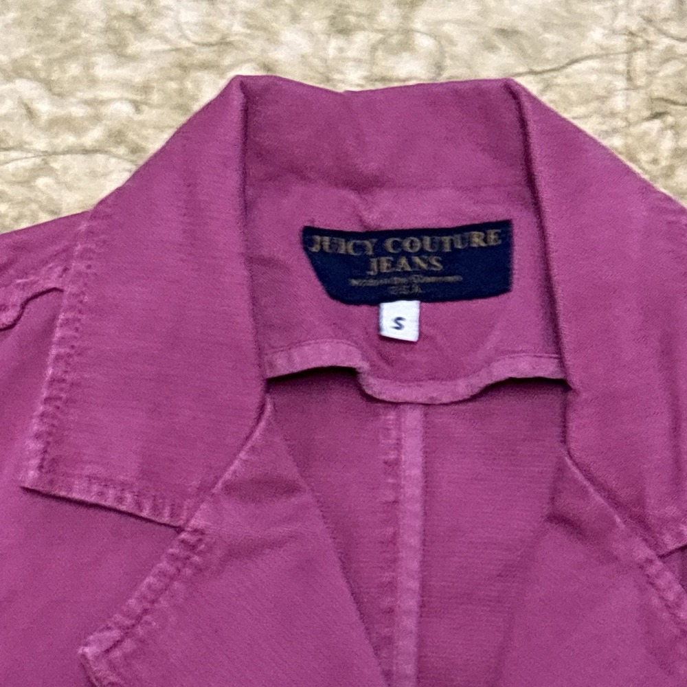 Vintage Juicy Couture Womens Jacket Sm Distressed Cotton Glamorous USA Made Pink